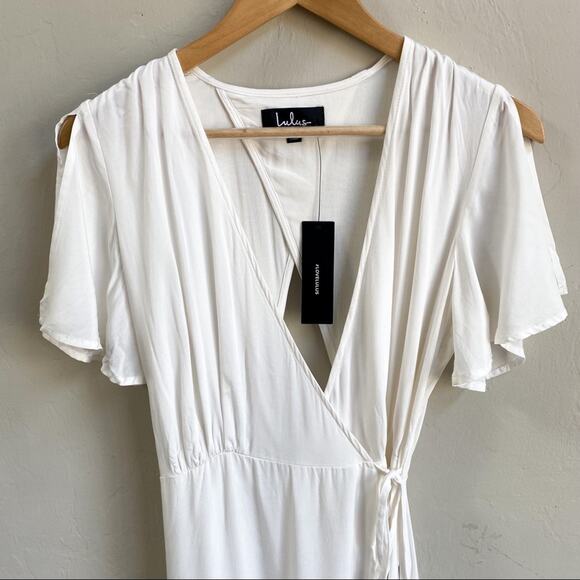 NWT Lulus Azalea Regalia White Wrap Maxi Dress‎ - Picture 8 of 11
